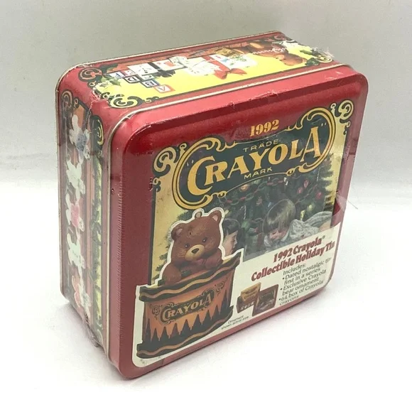 Crayola Collectible Holiday Tin 64 crayons (1992). New - Picture 1 of 2
